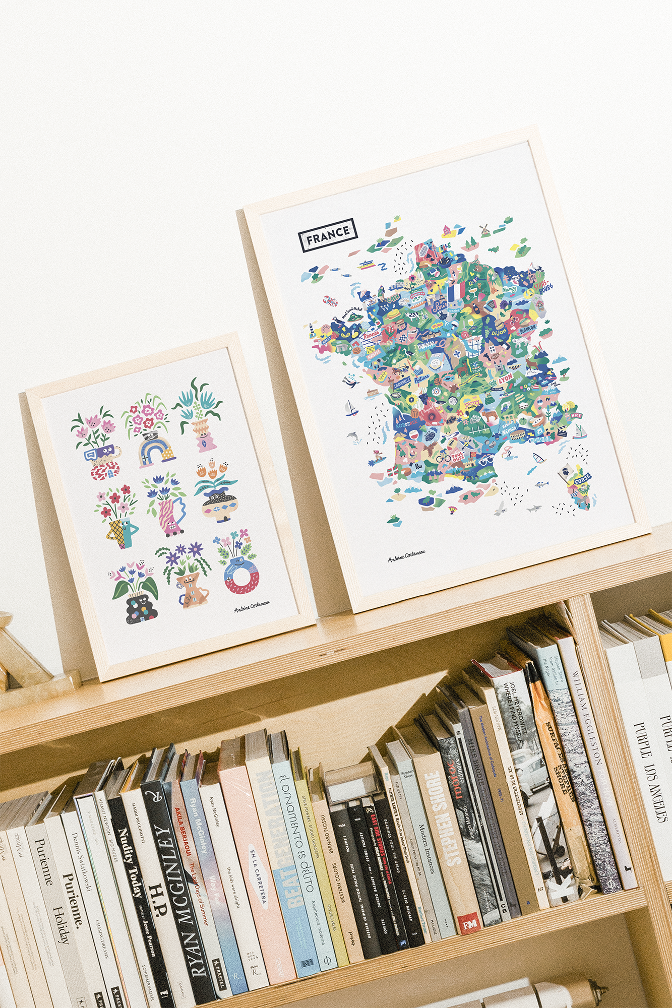 Affiche série Bouquets par Antoine Corbineau, illustrations florales colorées